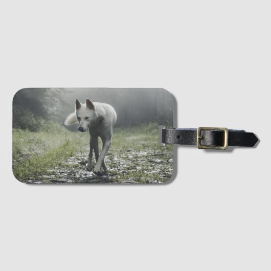 White Siberian Husky Bagagelabel (Voorkant (horizontaal))