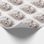 WHITE SIBERIAN HUSKY. CADEAUPAPIER (Hoek)