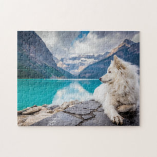 White Siberian Husky Canada Lake Legpuzzel
