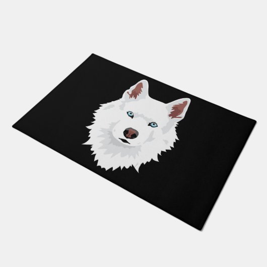 White Siberian Husky Canine - White Snow Dog Deurmat (Schuin)