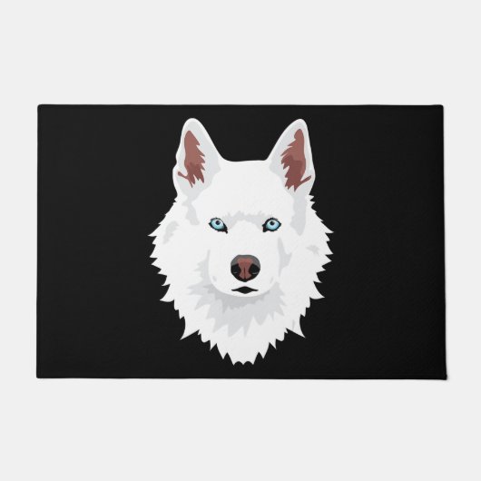 White Siberian Husky Canine - White Snow Dog Deurmat (Voorkant)