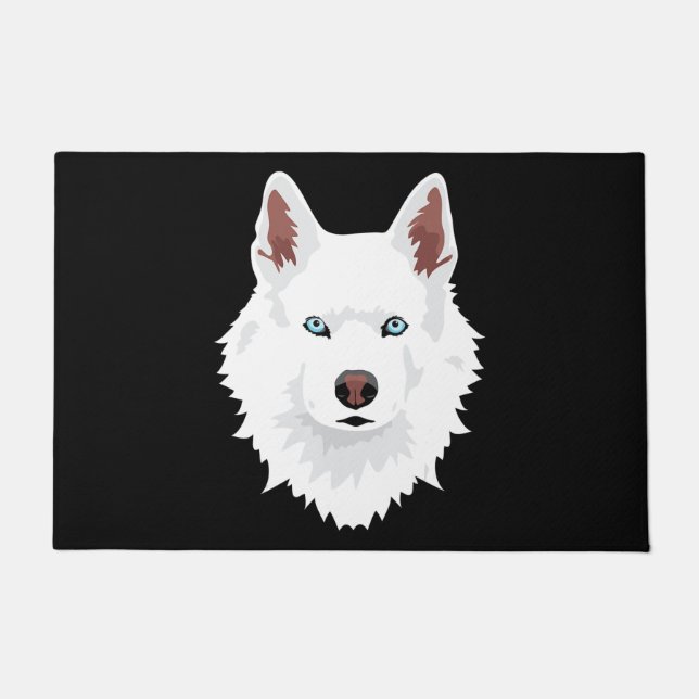 White Siberian Husky Canine - White Snow Dog Deurmat (Voorkant)