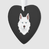 White Siberian Husky Canine - White Snow Dog Ornament (voorkant)