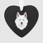 White Siberian Husky Canine - White Snow Dog Ornament (voorkant)