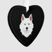 White Siberian Husky Canine - White Snow Dog Ornament (voorkant)