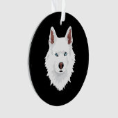White Siberian Husky Canine - White Snow Dog Ornament (voorkant)