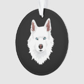 White Siberian Husky Canine - White Snow Dog Ornament (voorkant)