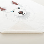 White Siberian Husky Canine - White Snow Dog Sherpa Deken (3/4)