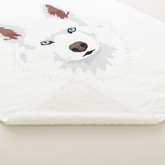 White Siberian Husky Canine - White Snow Dog Sherpa Deken (3/4)