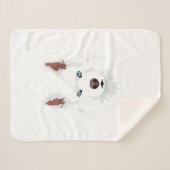 White Siberian Husky Canine - White Snow Dog Sherpa Deken (Voorkant (horizontaal))