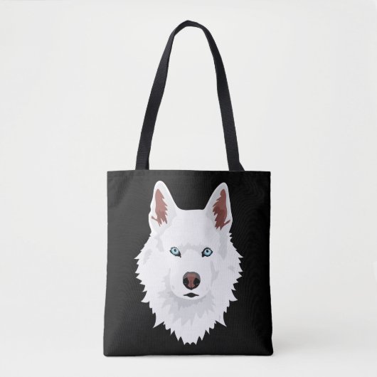 White Siberian Husky Canine - White Snow Dog Tote Bag (Voorkant)