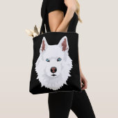 White Siberian Husky Canine - White Snow Dog Tote Bag (Dichtbij)
