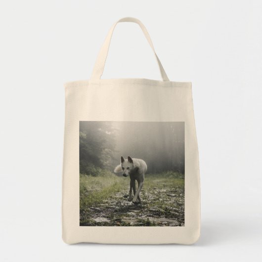 White Siberian Husky Canvas tas (Voorkant)