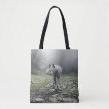 White Siberian Husky Canvas tas