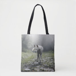 White Siberian Husky Canvas tas
