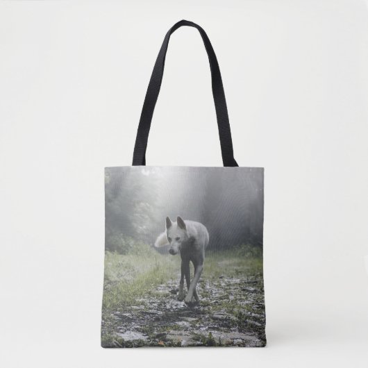 White Siberian Husky Canvas tas (Voorkant)