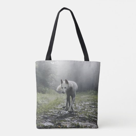 White Siberian Husky Canvas tas (Achterkant)