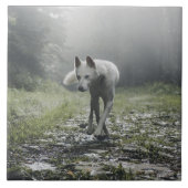 White Siberian Husky Ceramic Tile Tegeltje (Voorkant)