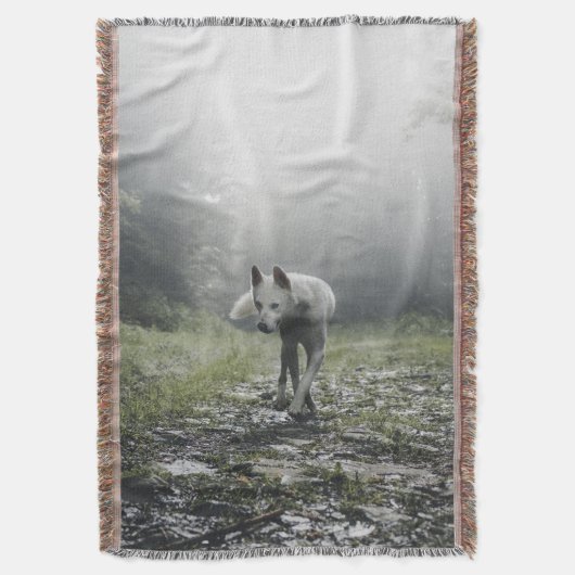 White Siberian Husky Deken (Voorkant Verticaal)