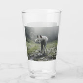 White Siberian Husky Glas (Achterkant)