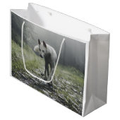 White Siberian Husky Groot Cadeauzakje (Voorkant Gekanteld)