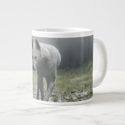 White Siberian Husky Grote Koffiekop (Voorkant rechts)