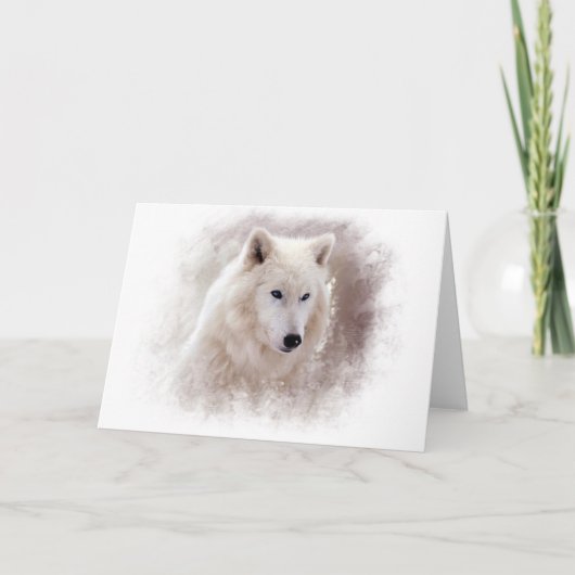 WHITE SIBERIAN HUSKY. KAART (Voorkant)