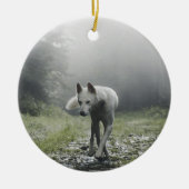 White Siberian Husky Keramisch Ornament (Voorkant)
