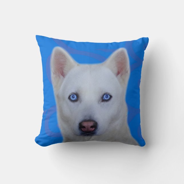 White Siberian Husky Kussen (Voorkant)