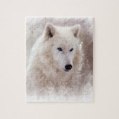 WHITE SIBERIAN HUSKY. LEGPUZZEL (Verticaal)