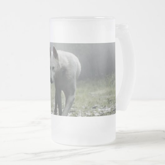 White Siberian Husky Matglas Bierpul (Voorkant rechts)