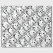 White Siberian Husky met Blue Eyes Fine Art Sketch Cadeaupapier (Vlak)