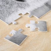 White Siberian Husky met Blue Eyes Fine Art Sketch Legpuzzel (Zijkant)