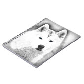 White Siberian Husky met Blue Eyes Fine Art Sketch Notitieboek (Linkerzijde)