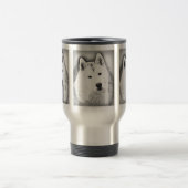 White Siberian Husky met Blue Eyes Fine Art Sketch Reisbeker (Center)