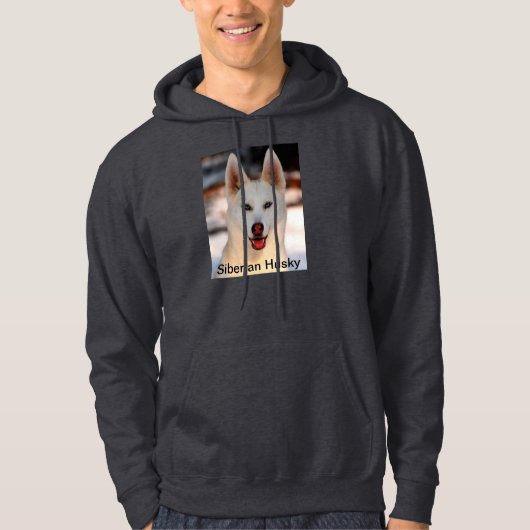 White Siberian Husky on hoodie sweatshirt (Voorkant)