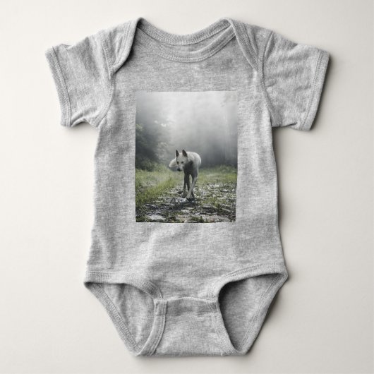 White Siberian Husky Romper (Voorkant)