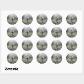 White Siberian Husky Ronde Sticker (Vel)