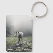 White Siberian Husky Sleutelhanger (Achterkant)