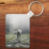 White Siberian Husky Sleutelhanger (Achterkant)
