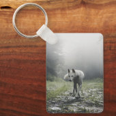 White Siberian Husky Sleutelhanger (Voorkant)