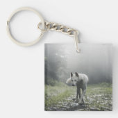 White Siberian Husky Sleutelhanger (Voorkant)