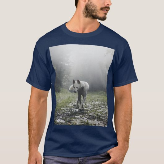 White Siberian Husky T-Shirt (Voorkant)