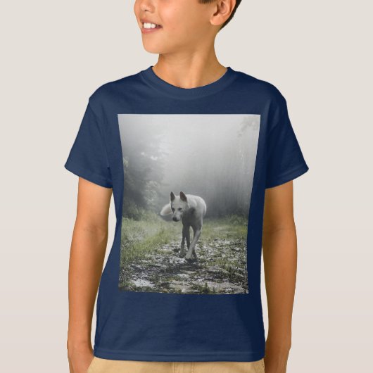 White Siberian Husky T-Shirt (Voorkant)