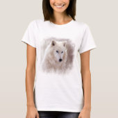 WHITE SIBERIAN HUSKY. T-SHIRT (Voorkant)