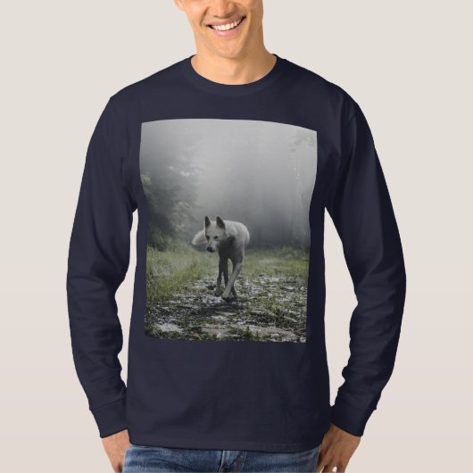 White Siberian Husky T-Shirt (Voorkant)