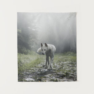 White Siberian Husky Wandkleed