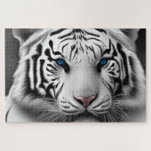 White Siberian Tiger Jigzaag Puzzle Legpuzzel (Horizontaal)