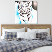 White Siberian Tiger Sow Canvas Afdruk (Insitu (Slaapkamer))