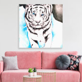 White Siberian Tiger Sow Canvas Afdruk (Insitu (Woonkamer))